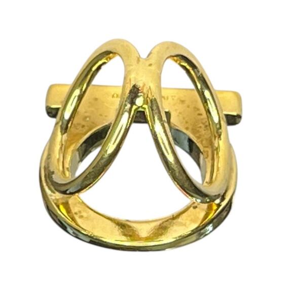 Salvatore Ferragamo Gold Tone Gancini scarf ring Made in Italy - Picture 6 of 8